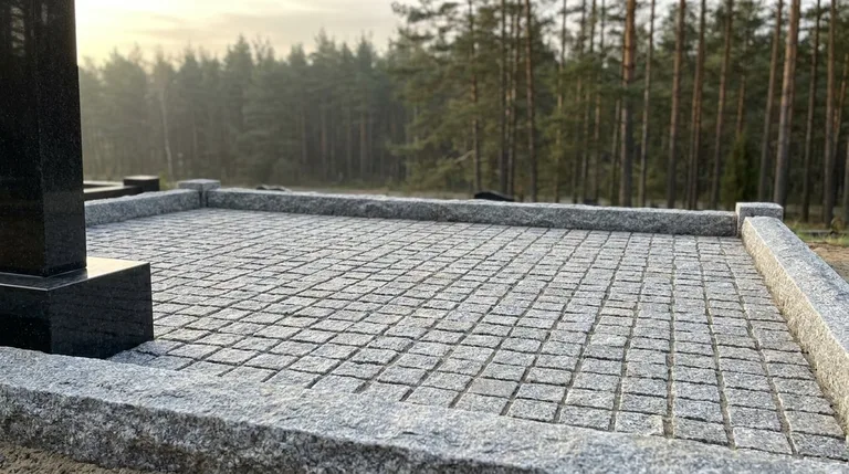 Выполненное благоустройство: мощение участка гранитной плиткой, ПМ003 в Ижевске