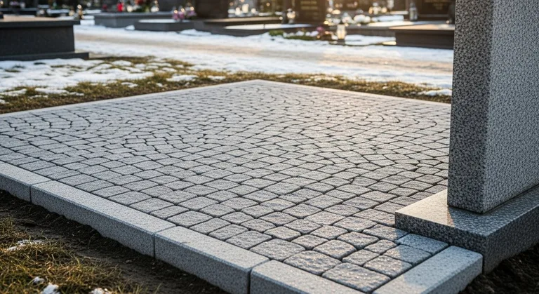 Брусчатка с гранитным цоколем по периметру, образец ПМ013 в Ижевске