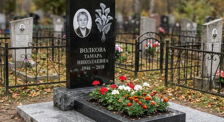 Гравировка калл на памятник в Ижевске — пример работы на граните