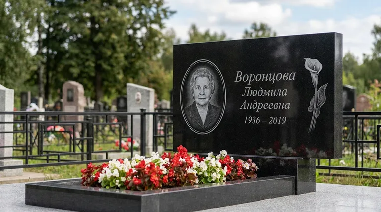 Памятник с гравировкой калл — выполненная работа «Воронцова» в Ижевске