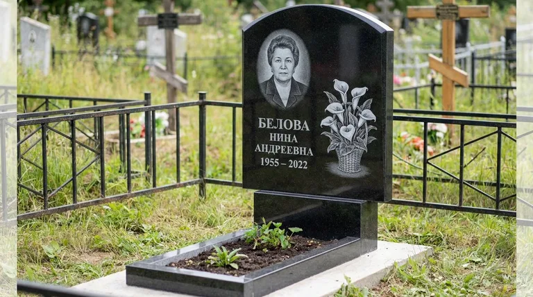 Памятник с гравировкой калл — выполненная работа «Белова» в Ижевске