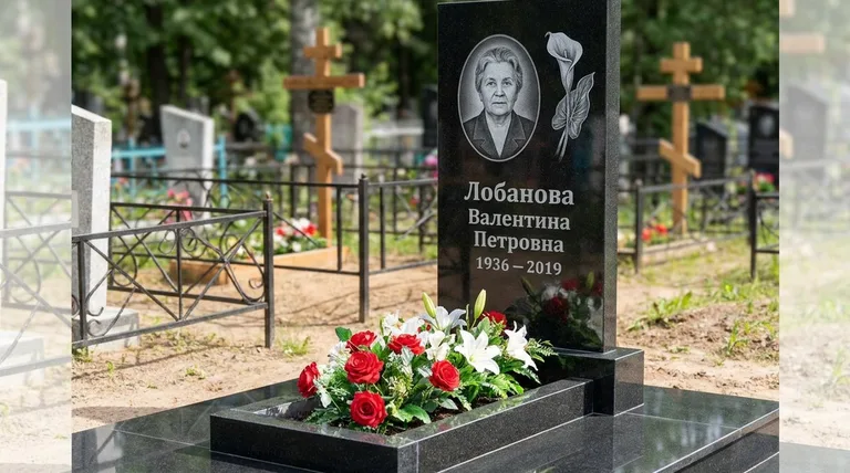 Памятник с гравировкой калл — выполненная работа «Лобанова» в Ижевске