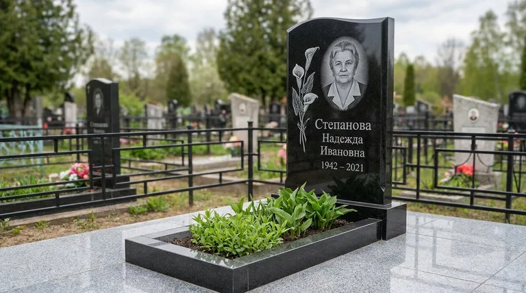 Памятник с гравировкой калл — выполненная работа «Степанова» в Ижевске