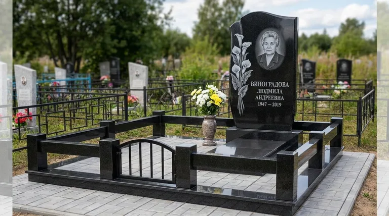 Памятник с гравировкой калл — выполненная работа «Виноградова» в Ижевске