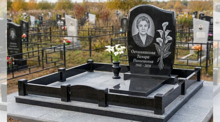 Памятник с гравировкой калл — выполненная работа «Овчинникова» в Ижевске