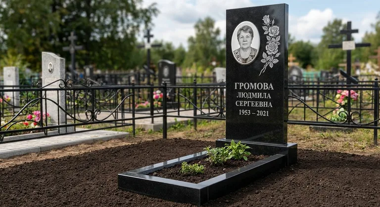 Памятник с гравировкой роз — выполненная работа «Громова» в Ижевске
