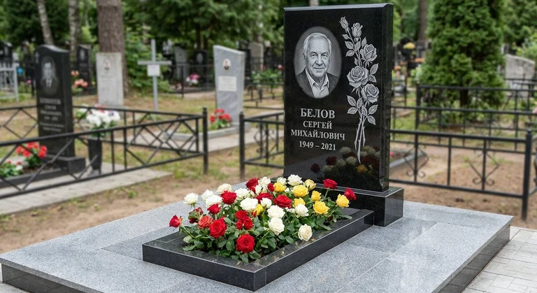 Гравировка цветов на памятник в Ижевске — розы на граните