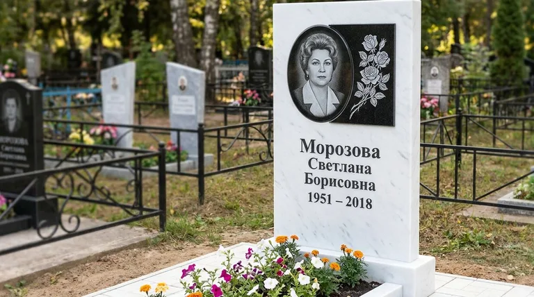 Памятник с гравировкой роз — выполненная работа «Морозова» в Ижевске