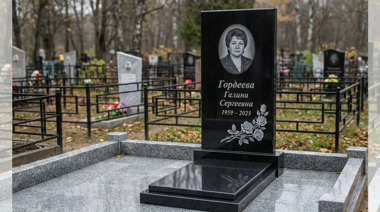 Памятник с гравировкой роз — выполненная работа «Гордеева» в Ижевске