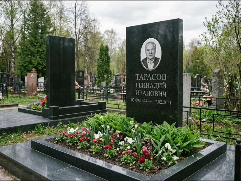 Керамический портрет на габбро-диабазе в Ижевске