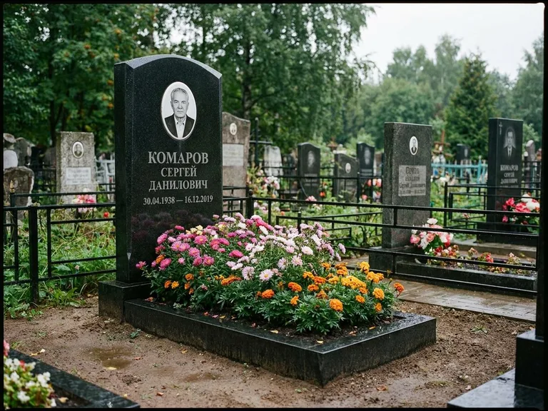 Портрет на керамике — семейный памятник в Ижевске