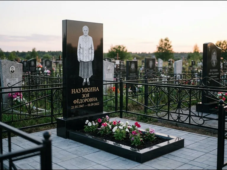 Гравировка портрета на чёрном граните — выполненная работа 18 в Ижевске