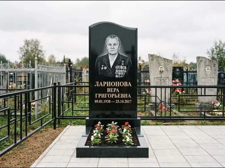 Гравировка портрета на чёрном граните — выполненная работа 28 в Ижевске