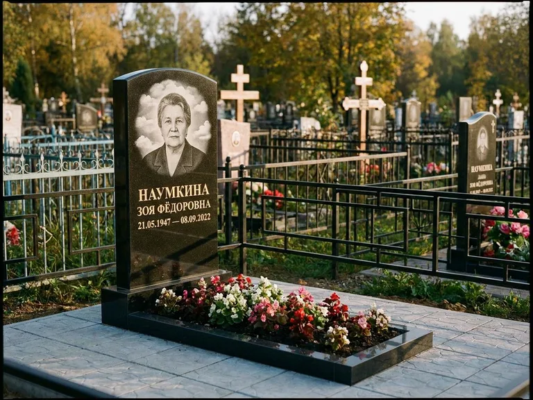 Гравировка портрета на чёрном граните — выполненная работа 30 в Ижевске