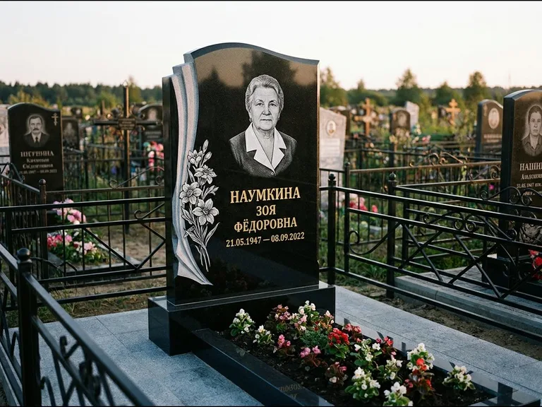 Гравировка портрета на чёрном граните — выполненная работа 6 в Ижевске