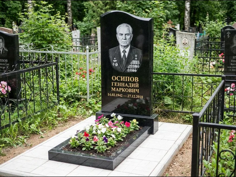 Гравировка портрета на чёрном граните — выполненная работа 7 в Ижевске