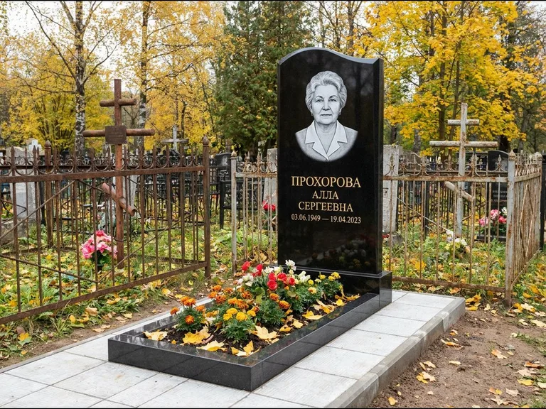 Гравировка портрета на чёрном граните — выполненная работа 8 в Ижевске