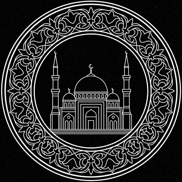 Эскиз: В медальоне — круглый медальон с восточным кантом в Ижевске