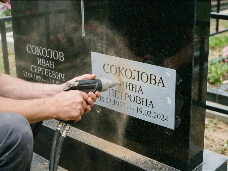 Догравировка ФИО и дат — гравировка с выездом на кладбище в Ижевске