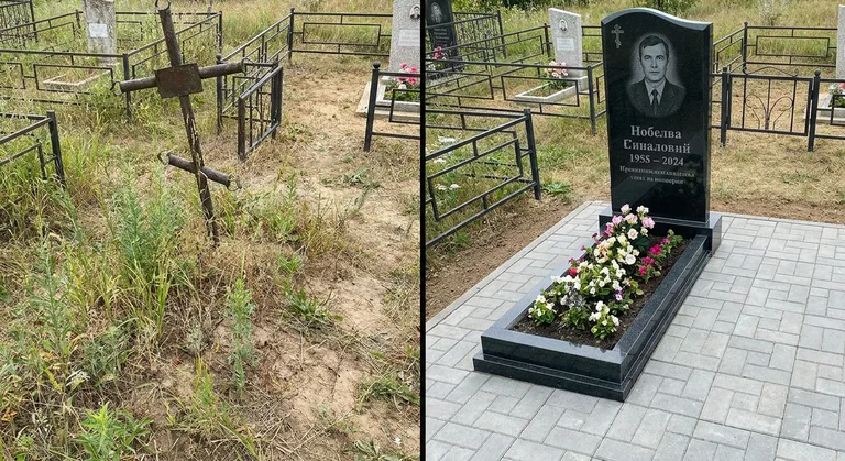 Памятник под ключ: запущенная могила до и ухоженный мемориал после в Ижевске