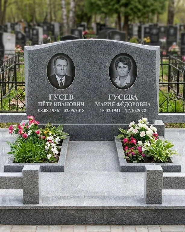 Памятник под ключ из белого мрамора в Ижевске