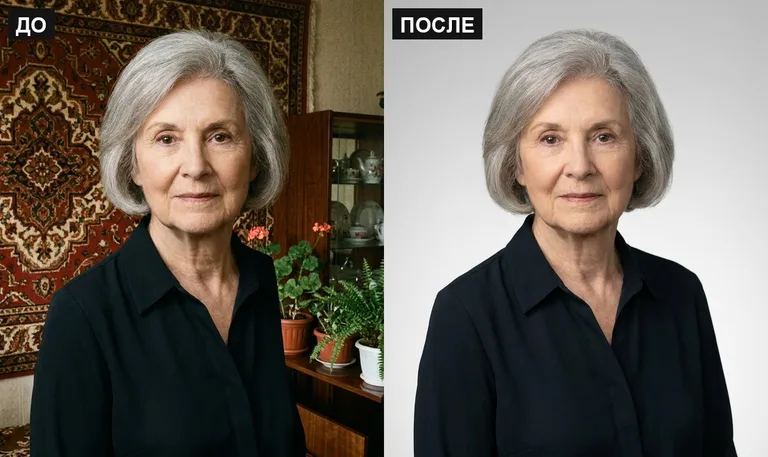 Ретушь фото на памятник — замена фона: до и после в Ижевске