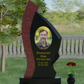 Комбинированный вертикальный светский памятник - П002