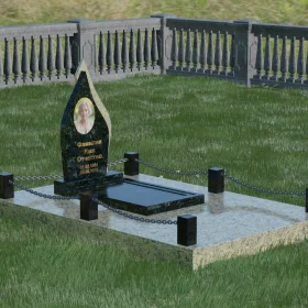 Памятник вертикальный комбинированный для одного - П017