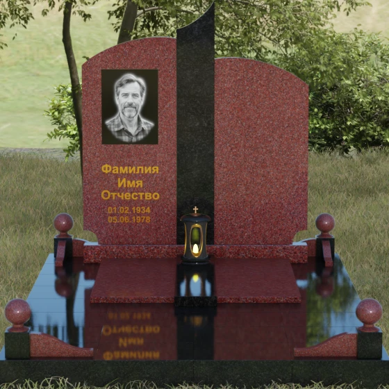 Светский вертикальный гранитный памятник во Владивостоке, гранит Лезниковский, вид 2
