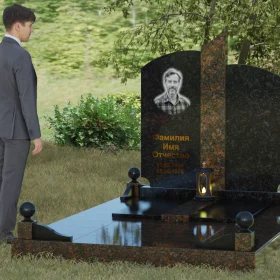 Светский вертикальный гранитный памятник для одного - П068