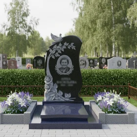 Элитный гранитный вертикальный мемориал - ПН006