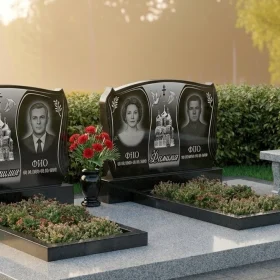 Гранитный православный памятник на двух ПН071 - ПН071