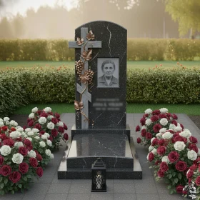 Гранитный православный памятник с крестом ПН086 - ПН086