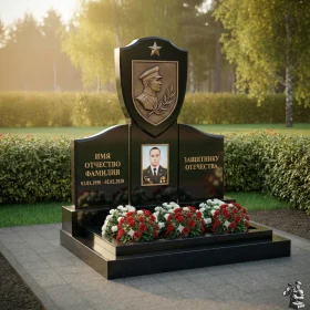 Элитный гранитный светский вертикальный памятник - ПН179