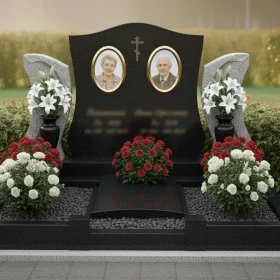 Элитный вертикальный гранитный памятник - ПН199
