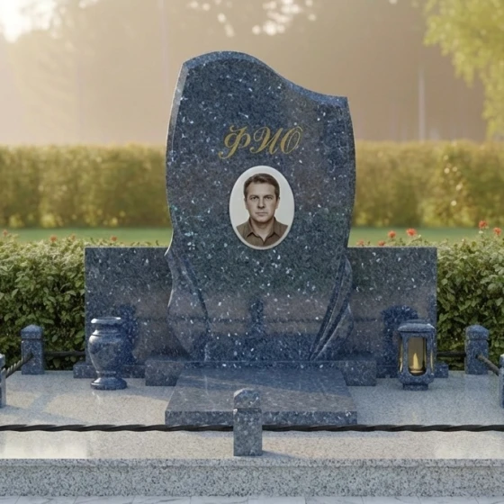 Гранитный мемориальный комплекс светский во Владивостоке, гранит Блю Перл