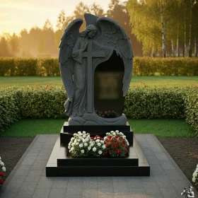 Элитный гранитный памятник православный - ПН619