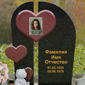 Вертикальный светский комбинированный памятник - П240
