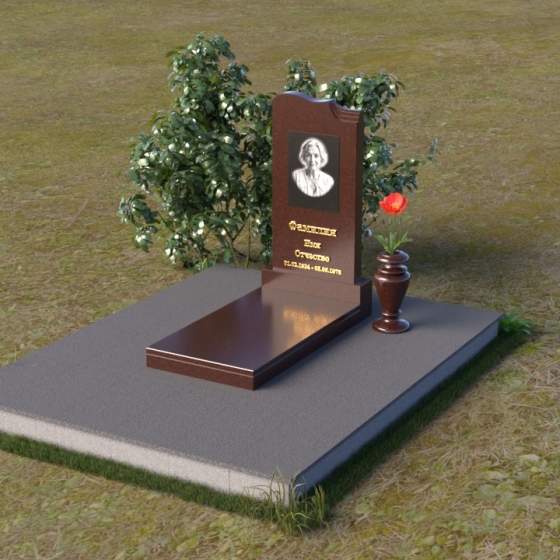 Вертикальный гранитный памятник светский в Воронеже, гранит Лезниковский