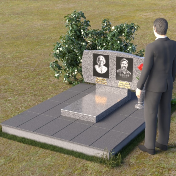 Памятник горизонтальный на одного/двух из Гранита или мрамора в Сургуте