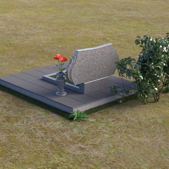 Горизонтальный памятник из Лезниковского гранита в Ставрополе, гранит Мансуровский, вид 4