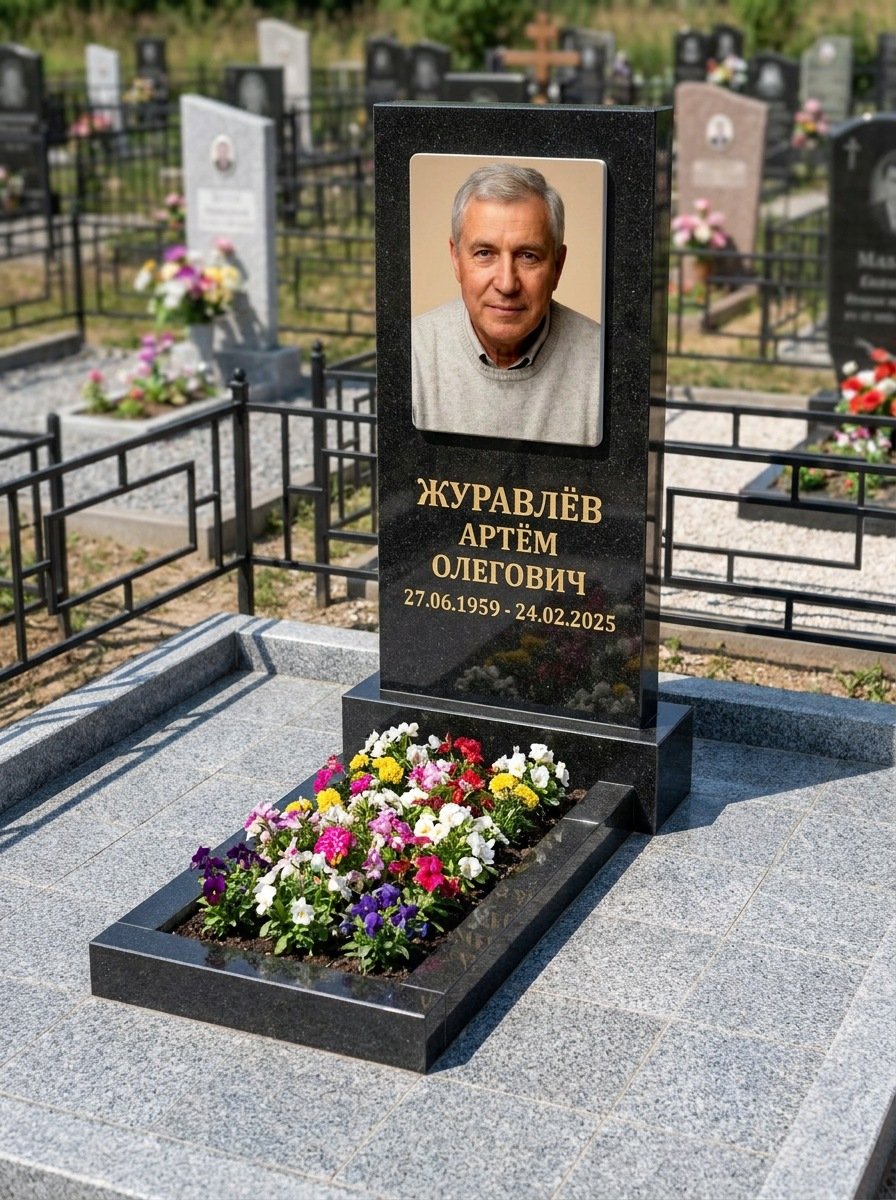 Портрет на памятнике в Ижевске — Выцветшее фото восстановили — керамогранит 180×240 мм