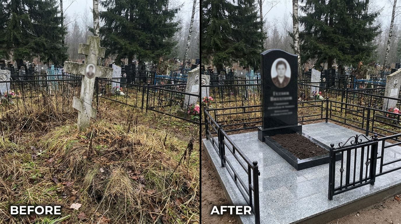 Установка памятника в Ижевске — пример 1