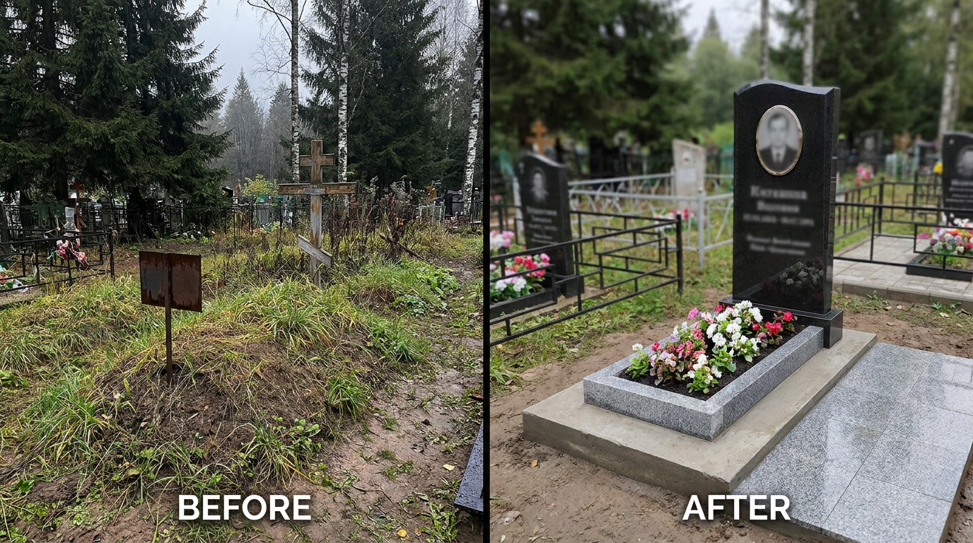 Установка памятника в Ижевске — пример 2